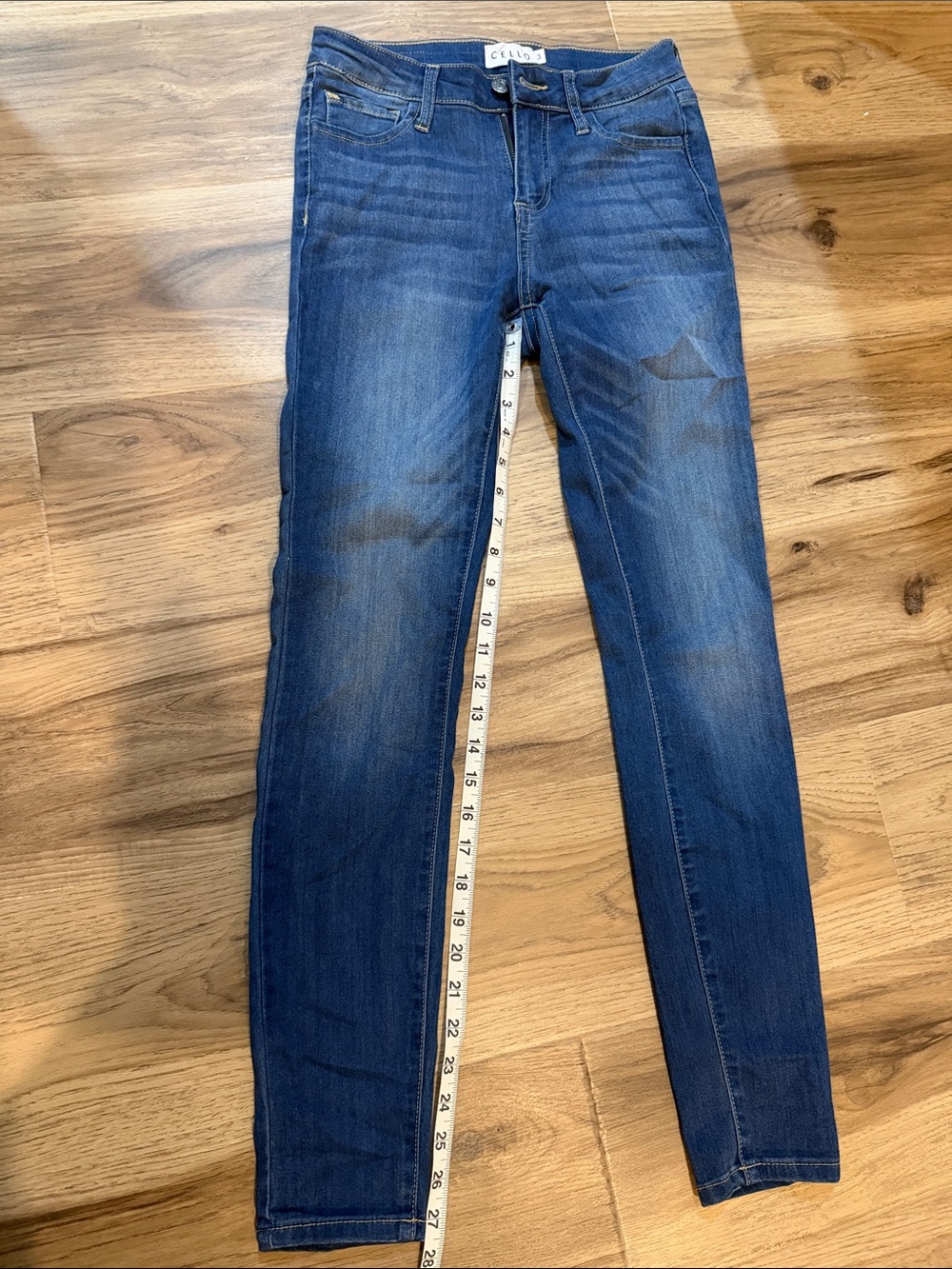 Cello Blue Skinny Jeans with Faded Detailing